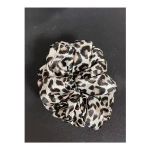 곱창밴드 스크런치 파스텔 연보라 꽃 패턴 무늬 호피 얼룩